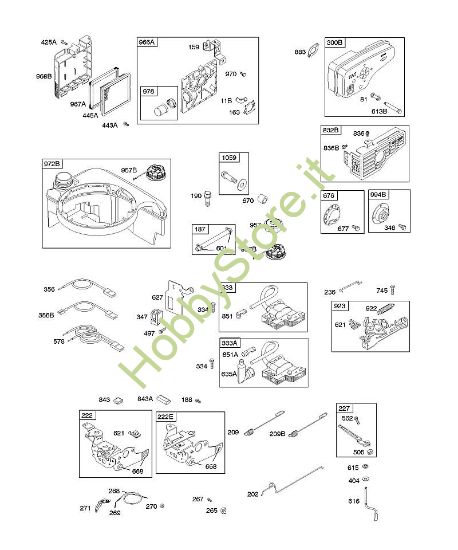 A - Depuratore aria, comandi, sistema elettrico, sistema di scarico, freno volano, alimentazione carburante, molla regolatore, accensione B&S - 12 €¦ 12X802-0115-E1 brand Stihl